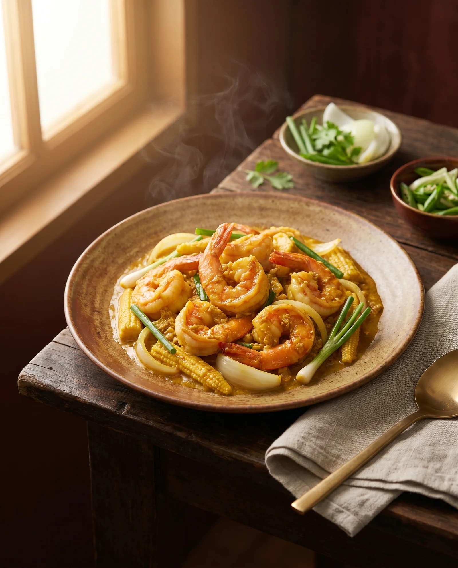 กุ้งผัดผงกะหรี่