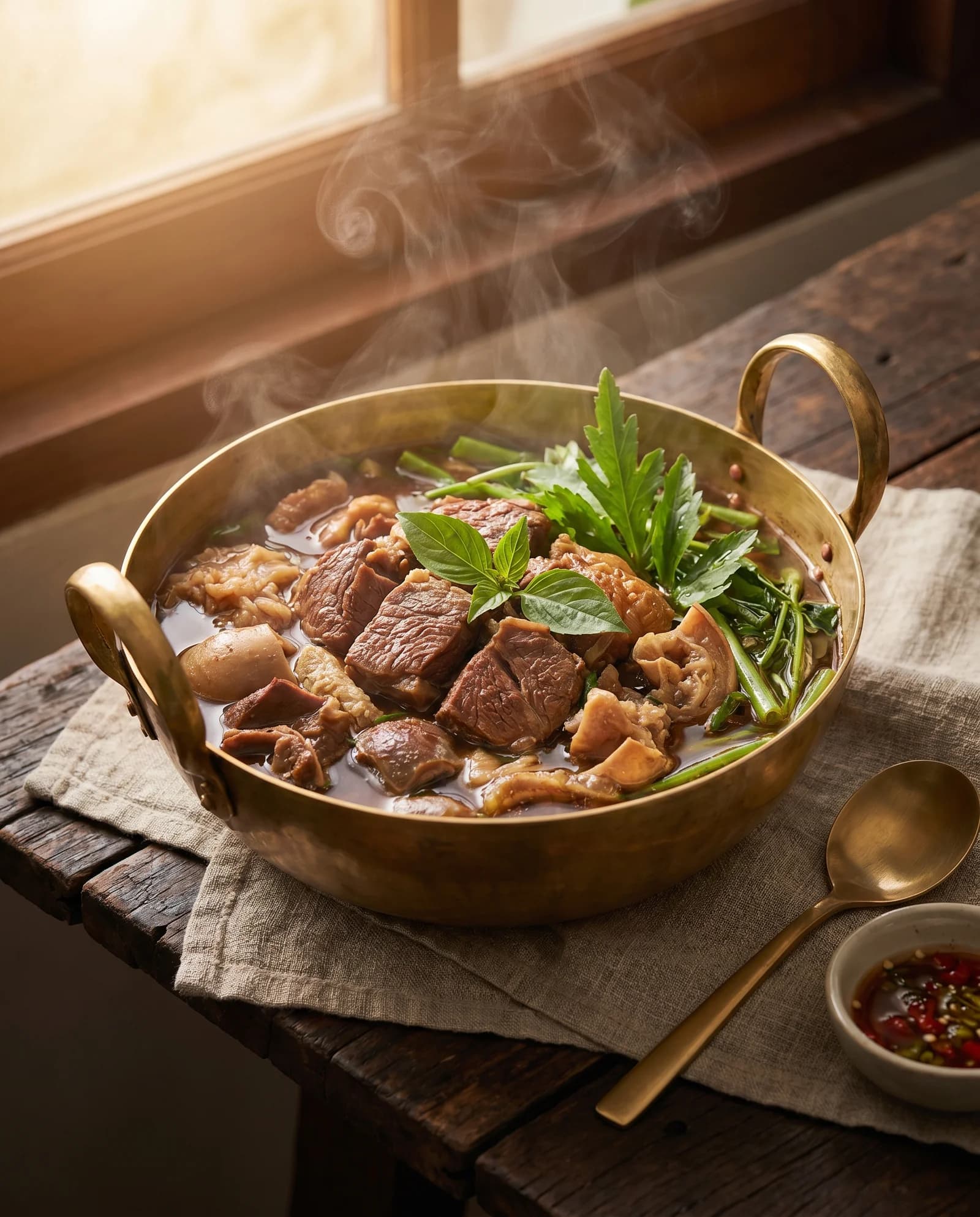 เกาเหลาเนื้อตุ๋นน้ำข้นหม้อไฟ